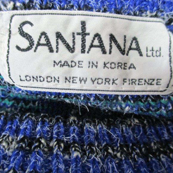 Men's Blue and Green Patterned Crewneck Sweater - Picture 12 of 12